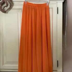 Orange Maxi Skirt